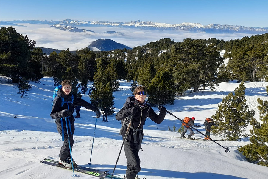 Sortie en ski de randonnée pour l'option EPS